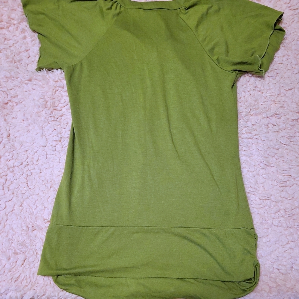 New Without Tags APOSTROPHE Top Green Size MM - Picture 2 of 3